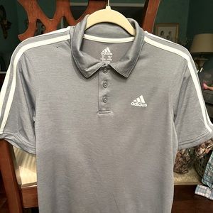 Boys medium adidas polo gray